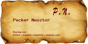 Pecker Nesztor névjegykártya